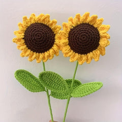 1pc Sunflower Knitted Flower Smile Crochet Flower Bouquet Wedding Party Decor