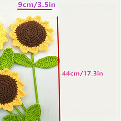 1pc Sunflower Knitted Flower Smile Crochet Flower Bouquet Wedding Party Decor