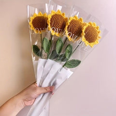 1pc Sunflower Knitted Flower Smile Crochet Flower Bouquet Wedding Party Decor