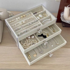 Velvet Drawer Tray Acrylic Jewelry Box Organizer