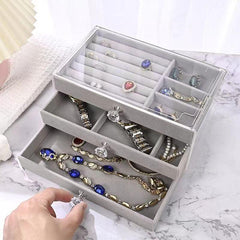 Velvet Drawer Tray Acrylic Jewelry Box Organizer
