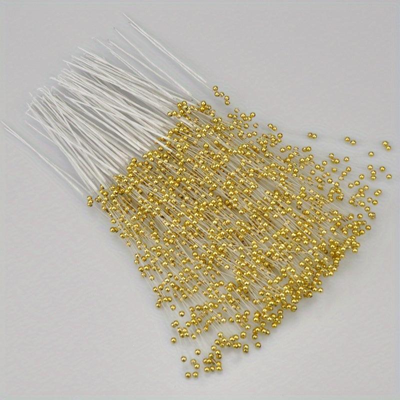 10pcs 4mm Faux Pearl Spray Bead Wedding Bouquet Flowers Wire Stems