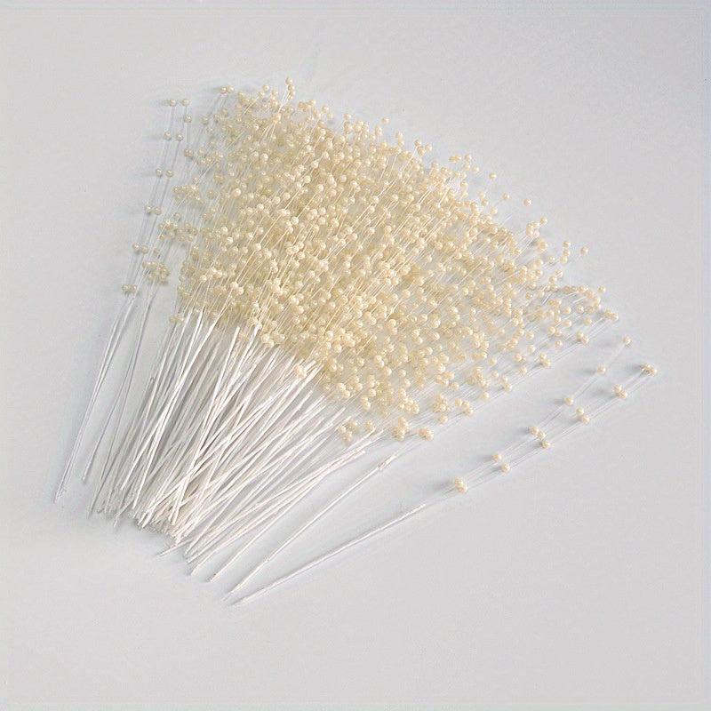 10pcs 4mm Faux Pearl Spray Bead Wedding Bouquet Flowers Wire Stems