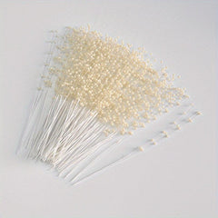 10pcs 4mm Faux Pearl Spray Bead Wedding Bouquet Flowers Wire Stems