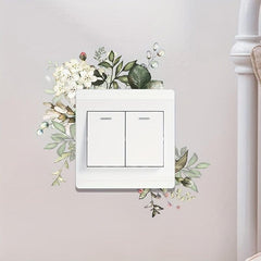 Self Adhesive Plant Flower Switch Sticker for Wall Decoration