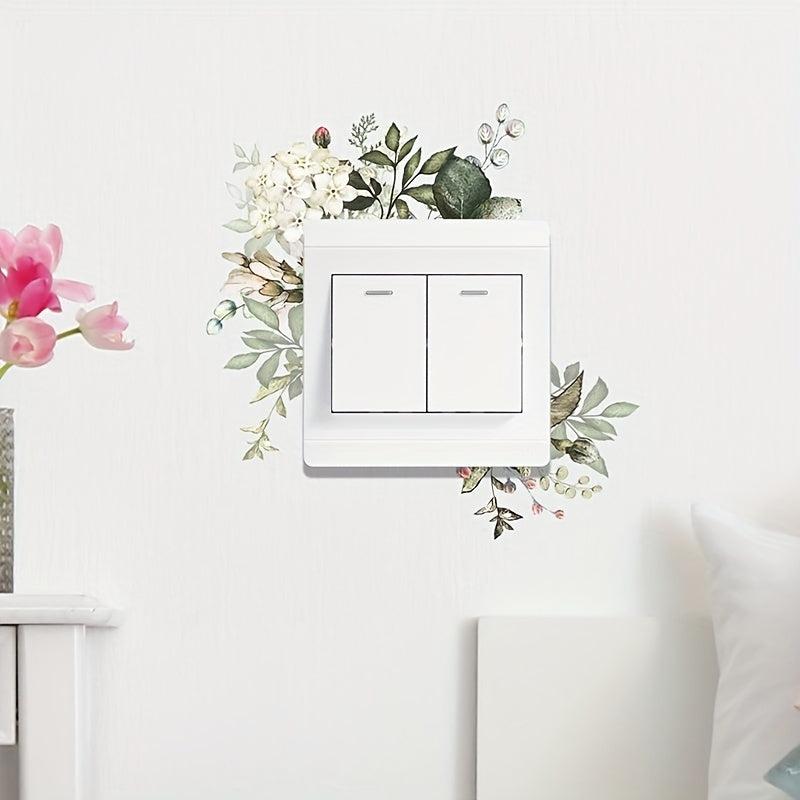Self Adhesive Plant Flower Switch Sticker for Wall Decoration