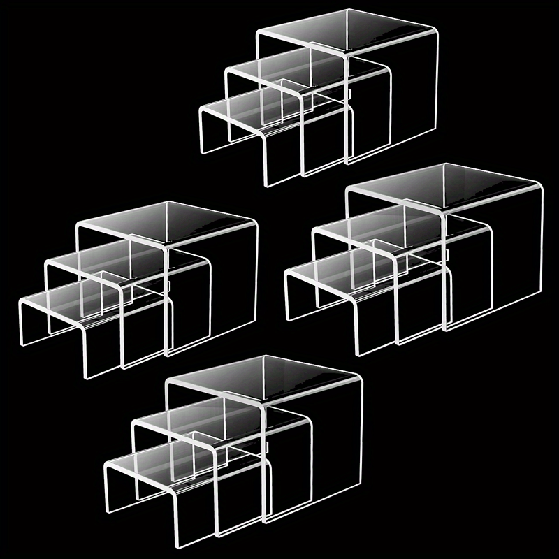 Clear Acrylic Display Risers for Jewelry Ornaments Snacks Figures