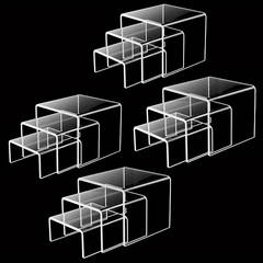 Clear Acrylic Display Risers for Jewelry Ornaments Snacks Figures