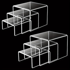 Clear Acrylic Display Risers for Jewelry Ornaments Snacks Figures