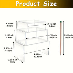 Clear Acrylic Display Risers for Jewelry Ornaments Snacks Figures