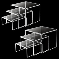 Clear Acrylic Display Risers for Jewelry Ornaments Snacks Figures