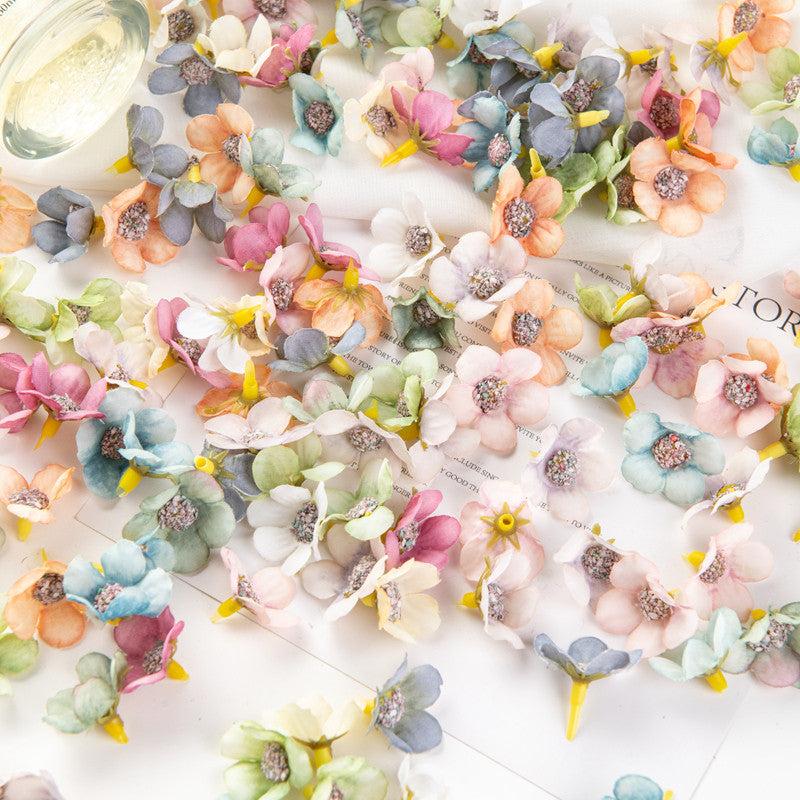 50pcs Multicolor Silk Flower Heads Small Realistic Faux Flowers