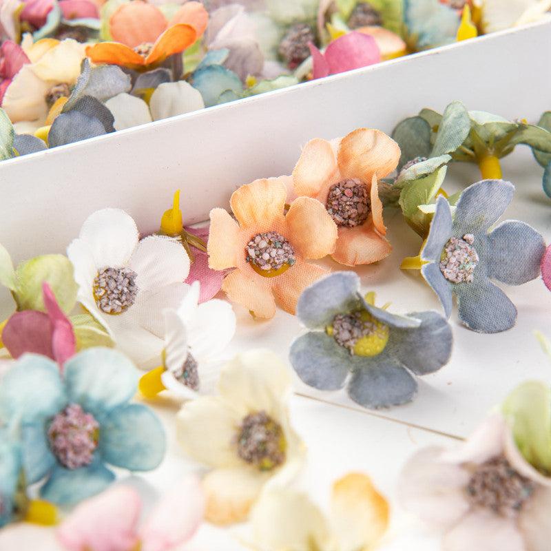 50pcs Multicolor Silk Flower Heads Small Realistic Faux Flowers