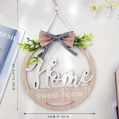 Circular Wooden Spring Welcome Sign for Farmhouse Porch