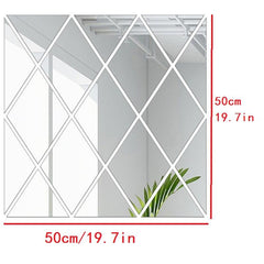 58pcs 3D Mirror Wall Sticker DIY Triangles Living Room Home Decoration
