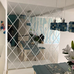 58pcs 3D Mirror Wall Sticker DIY Triangles Living Room Home Decoration