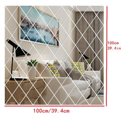 58pcs 3D Mirror Wall Sticker DIY Triangles Living Room Home Decoration