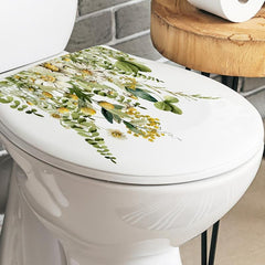 Green Plant Toilet Sticker Daisy Removable Vinyl Waterproof