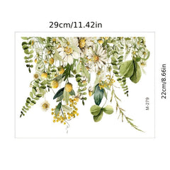Green Plant Toilet Sticker Daisy Removable Vinyl Waterproof