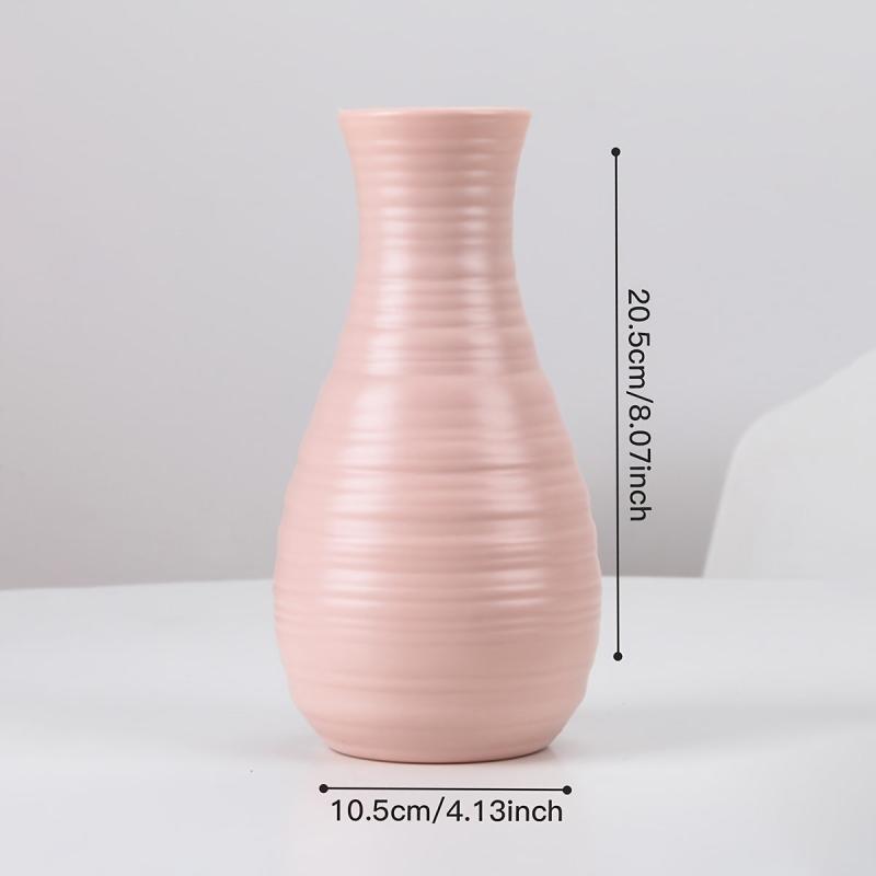 Modern Ceramic Look Plastic Vase for Home Decor