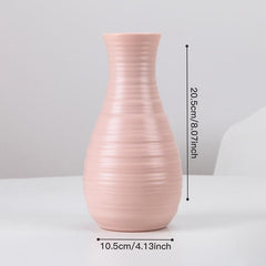 Modern Ceramic Look Plastic Vase for Home Decor