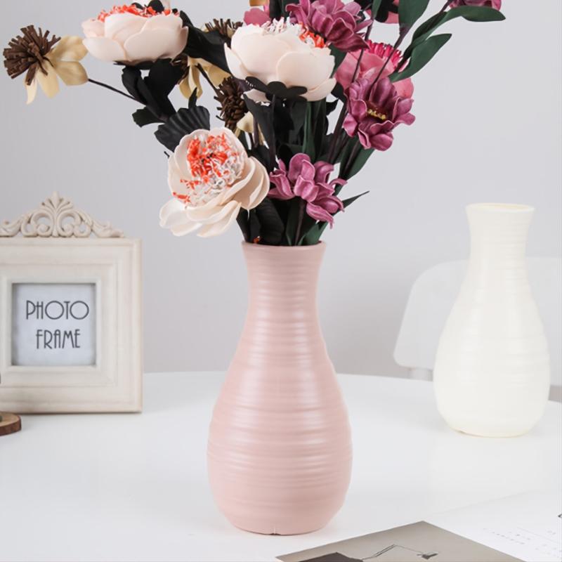Modern Ceramic Look Plastic Vase for Home Decor
