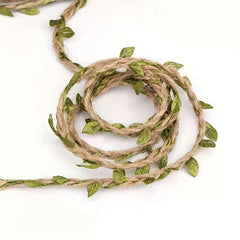 10m Artificial Vine Burlap Leaf Ribbon for Jungle Safari Party Decor