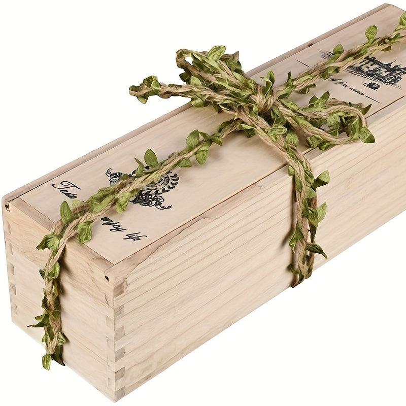 10m Artificial Vine Burlap Leaf Ribbon for Jungle Safari Party Decor