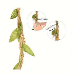 10m Artificial Vine Burlap Leaf Ribbon for Jungle Safari Party Decor