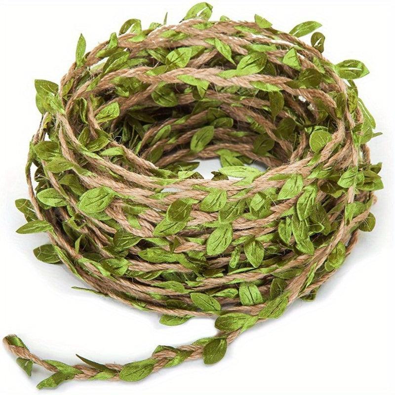 10m Artificial Vine Burlap Leaf Ribbon for Jungle Safari Party Decor