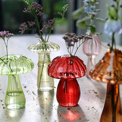 Decorative Mushroom Vase Flower Vase Unique Glass Vase for Home Decor