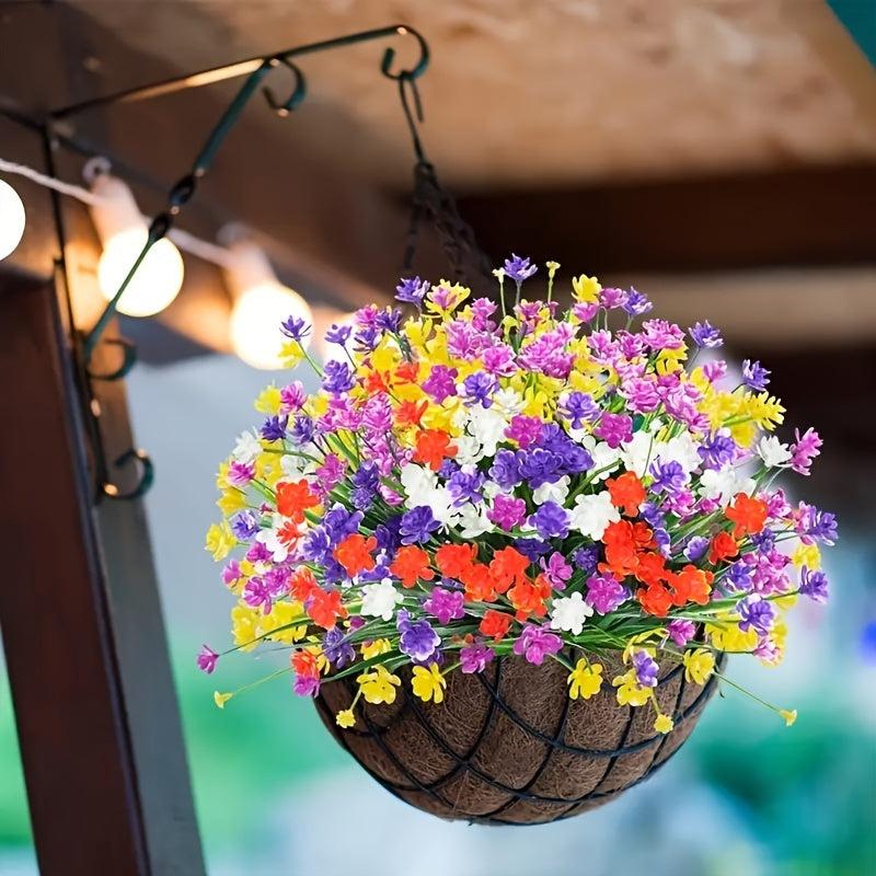 2pcs Realistic Gypsophila Rose Flower Artificial Plant for Outdoor Decor