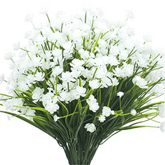 2pcs Realistic Gypsophila Rose Flower Artificial Plant for Outdoor Decor