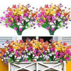 2pcs Realistic Gypsophila Rose Flower Artificial Plant for Outdoor Decor