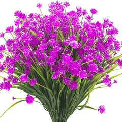 2pcs Realistic Gypsophila Rose Flower Artificial Plant for Outdoor Decor