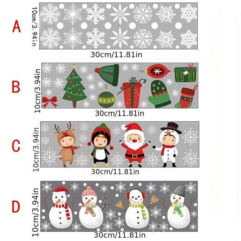 Christmas Static Sticker Santa Claus Elk Snowman Decoration Toilet Sticker