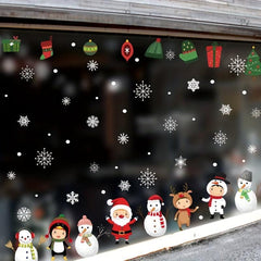 Christmas Static Sticker Santa Claus Elk Snowman Decoration Toilet Sticker