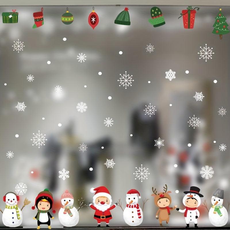 Christmas Static Sticker Santa Claus Elk Snowman Decoration Toilet Sticker