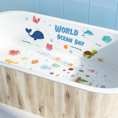 6 Marine Animal Bathtub Stickers Anti Slip Removable Bathtub Decor