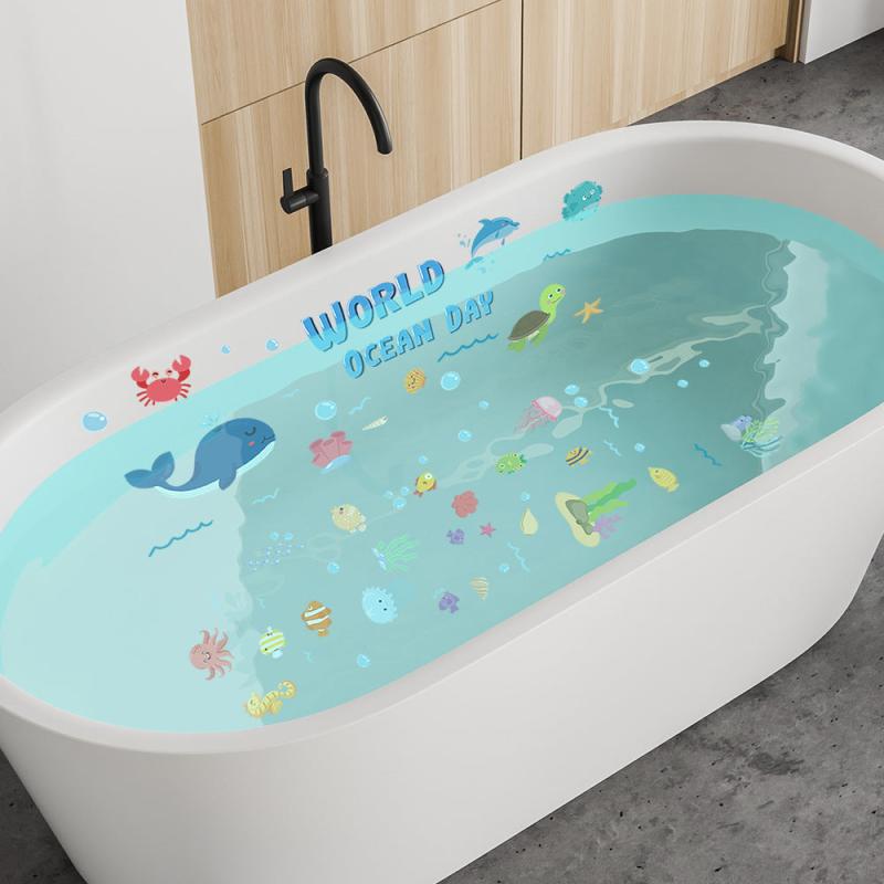 6 Marine Animal Bathtub Stickers Anti Slip Removable Bathtub Decor