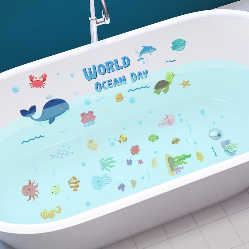 6 Marine Animal Bathtub Stickers Anti Slip Removable Bathtub Decor