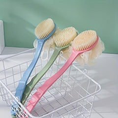 Long Handle Back Scrub Brush Soft Bristles Bath Massage Brush