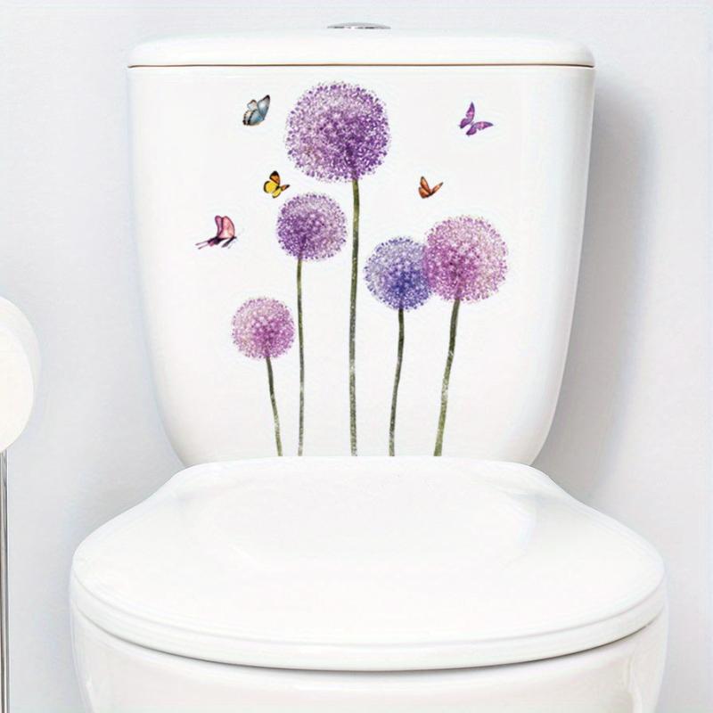 Dandelion Flowers Toilet Sticker Waterproof Self Adhesive