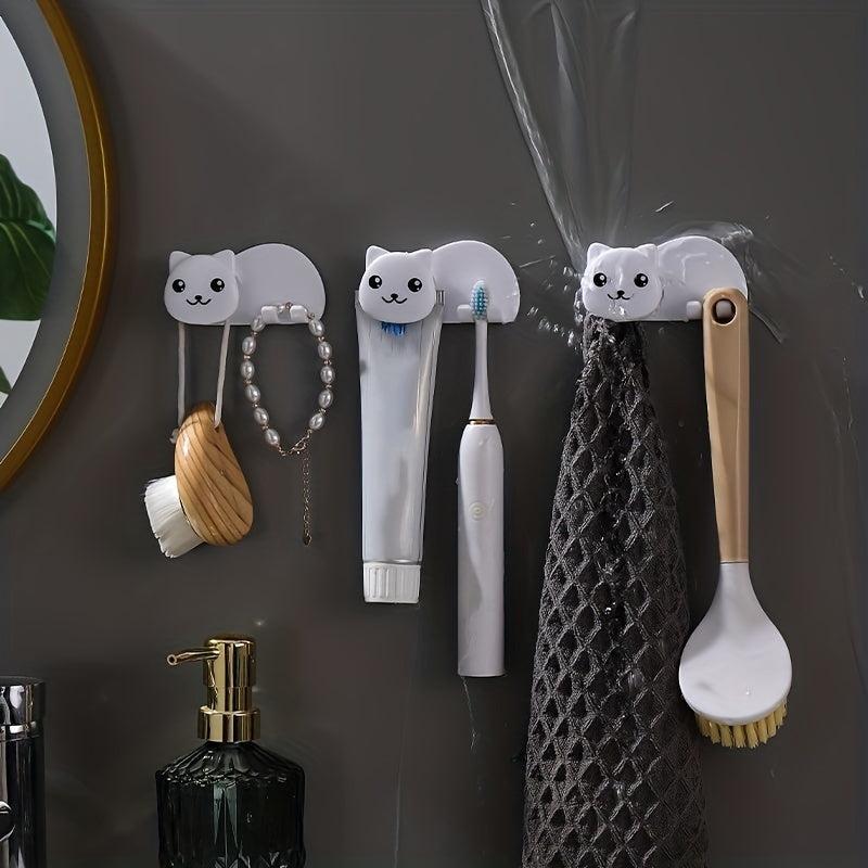 Wall Mounted Toothpaste Toothbrush Holder Rack
