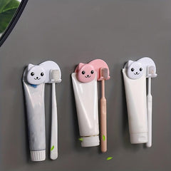 Wall Mounted Toothpaste Toothbrush Holder Rack