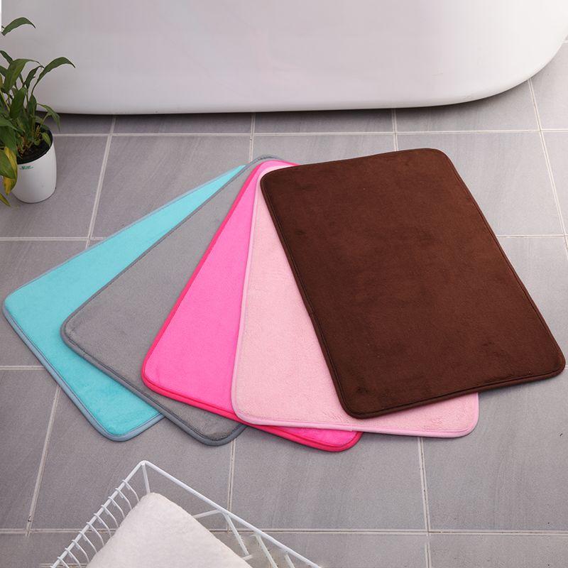 Soft Coral Fleece Bath Rug Non Slip Absorbent Mat