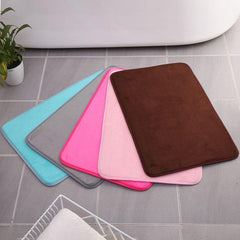Soft Coral Fleece Bath Rug Non Slip Absorbent Mat