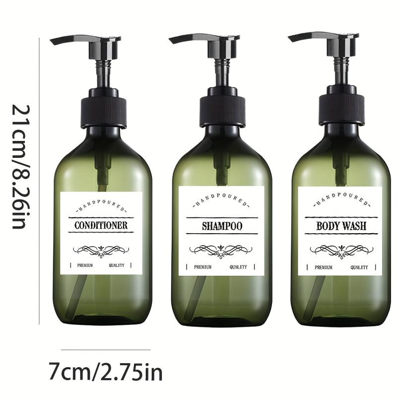 3pcs Plastic Soap Dispenser Bathroom Lotion Liquid Soap Refillable Bot