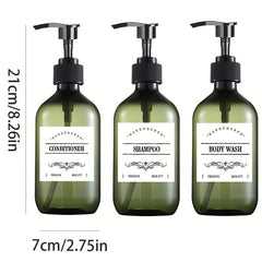 3pcs Plastic Soap Dispenser Bathroom Lotion Liquid Soap Refillable Bot