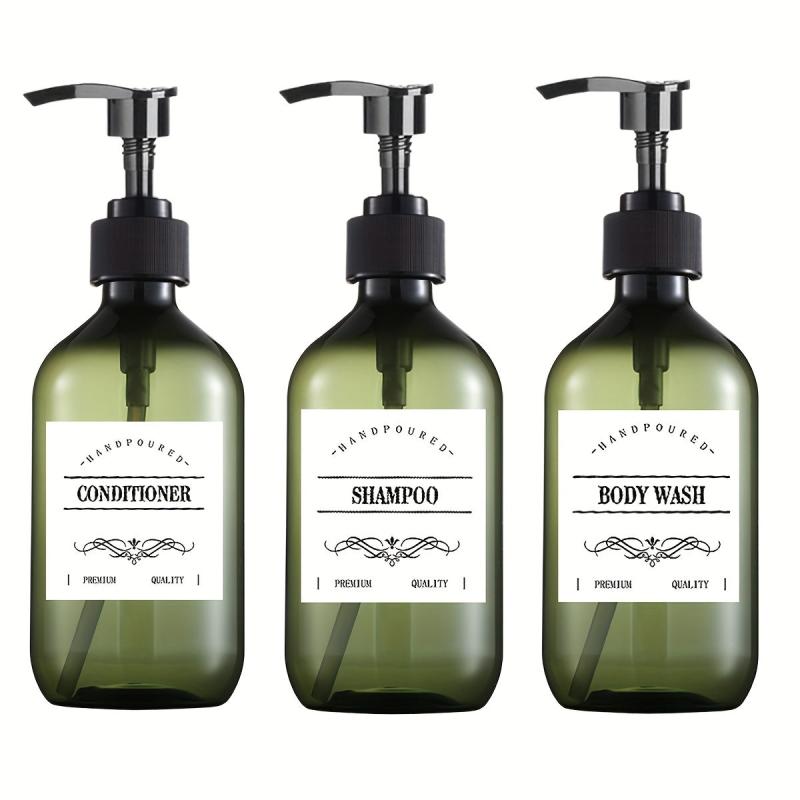 3pcs Plastic Soap Dispenser Bathroom Lotion Liquid Soap Refillable Bot